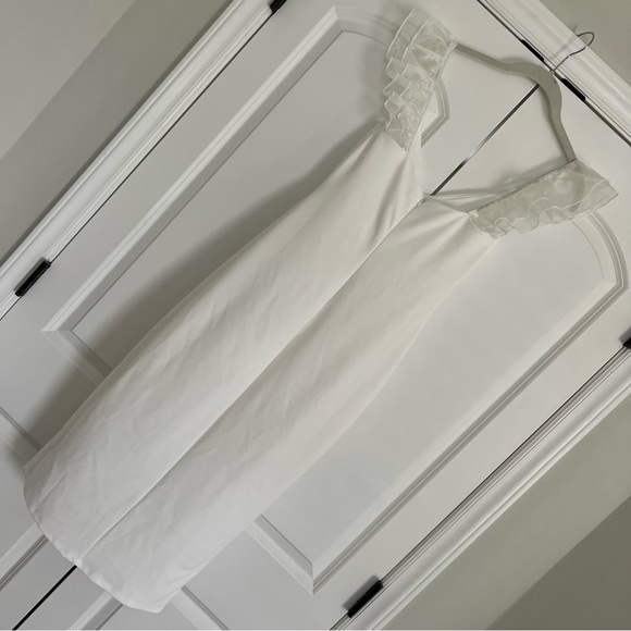 Lulus Angelic Appearance White Ruffled Bodycon Midi - Picture 7 of 7